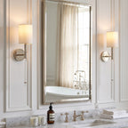 Slim Torch Wall Sconce with White Cylinder Shade