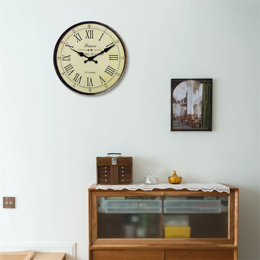 Wall Clock Bamboo Wood Quartz Silent Sweep Analog Circular Design