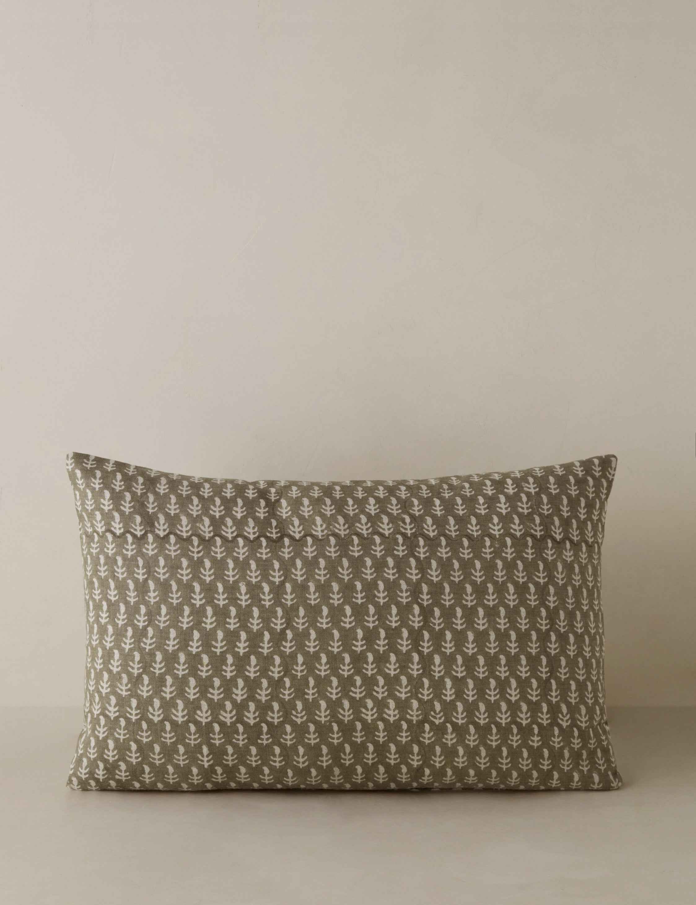 Astra Linen Pillow | Handmade Block Print, Floral Design