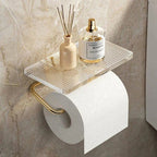Wall-Mounted Toilet Paper Holder, Metal Accents, 5 kg Capacity