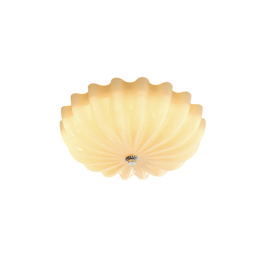 Cleo Pleated Glass Semi-Flush Ceiling Light