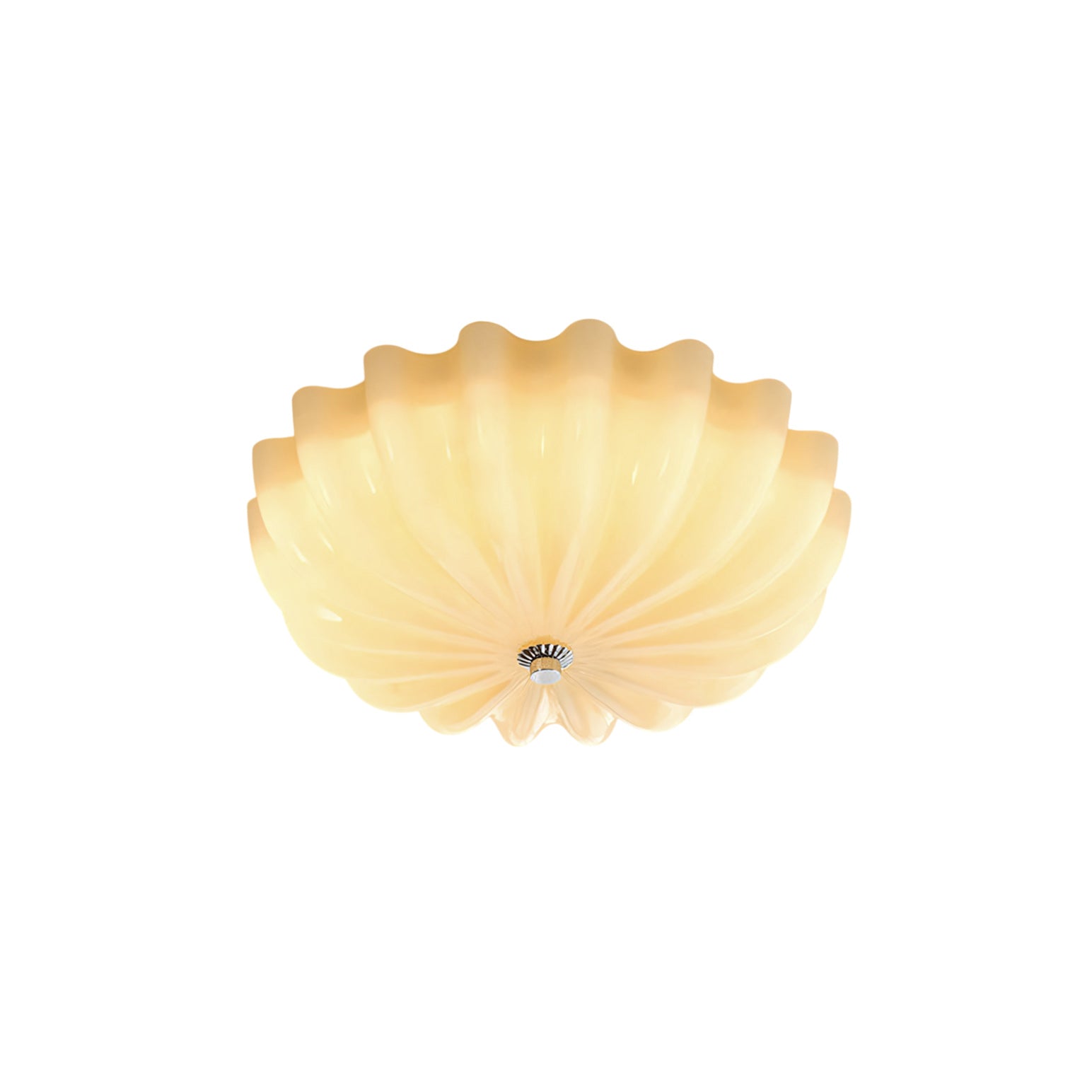 Cleo Pleated Glass Semi-Flush Ceiling Light