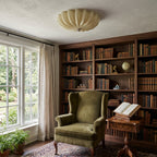 Cleo Pleated Glass Semi-Flush Ceiling Light