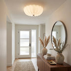 Cleo Pleated Glass Semi-Flush Ceiling Light