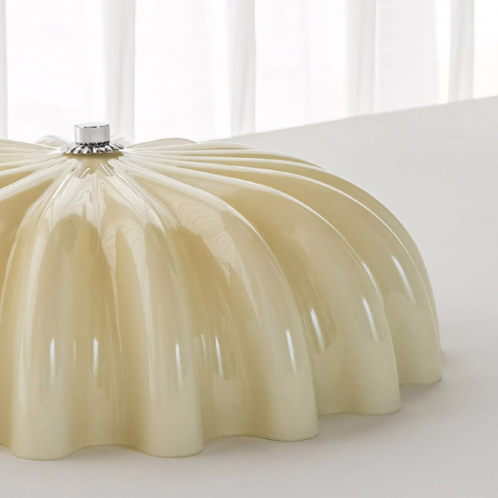 Cleo Pleated Glass Semi-Flush Ceiling Light