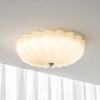 Cleo Pleated Glass Semi-Flush Ceiling Light