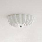 Cleo Pleated Glass Semi-Flush Ceiling Light