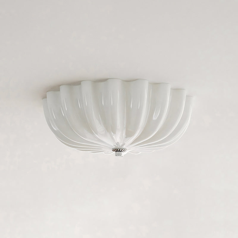 Cleo Pleated Glass Semi-Flush Ceiling Light