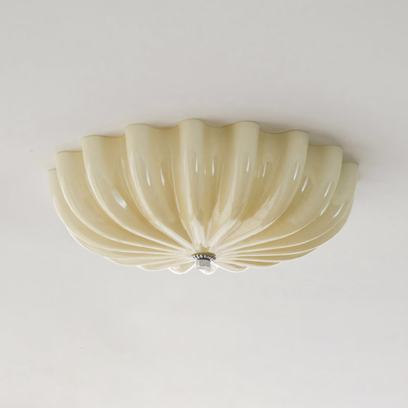 Cleo Pleated Glass Semi-Flush Ceiling Light