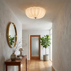 Cleo Pleated Glass Semi-Flush Ceiling Light