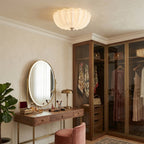 Cleo Pleated Glass Semi-Flush Ceiling Light