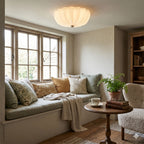 Cleo Pleated Glass Semi-Flush Ceiling Light