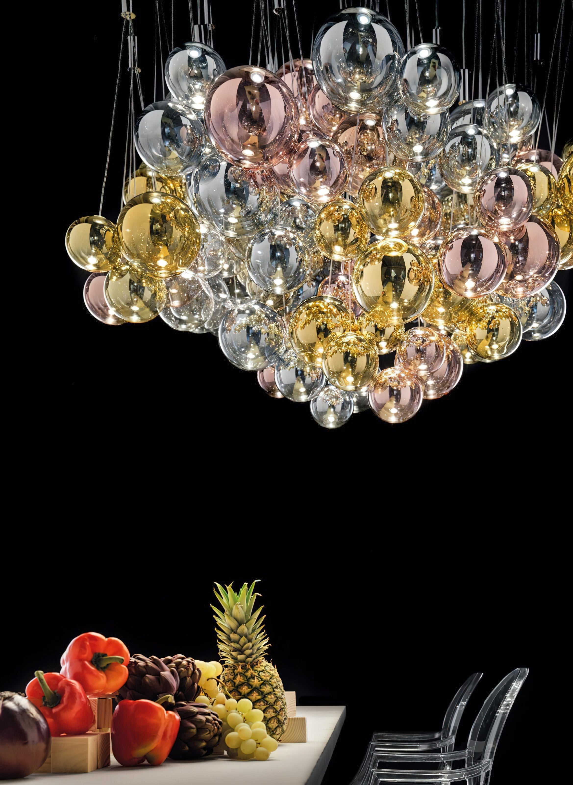Cluster Bubble Glass Pendant Light