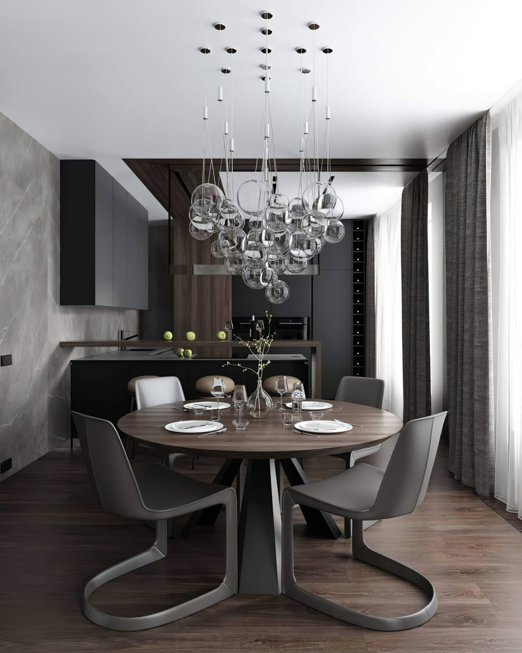 Cluster Bubble Glass Pendant Light