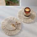 Cotton Macrame Coaster Set 3 Piece Handmade Woven Boho Pattern