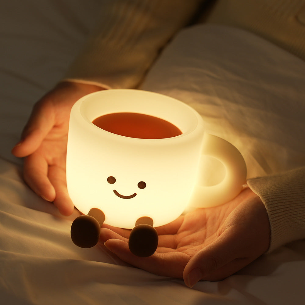 Night Light Coffee Cup Design LED Rechargeable Silicone Lamp