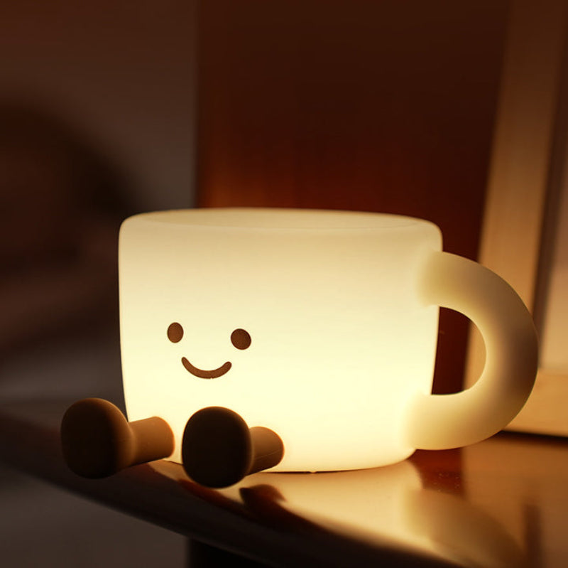 Night Light Coffee Cup Design LED Rechargeable Silicone Lamp