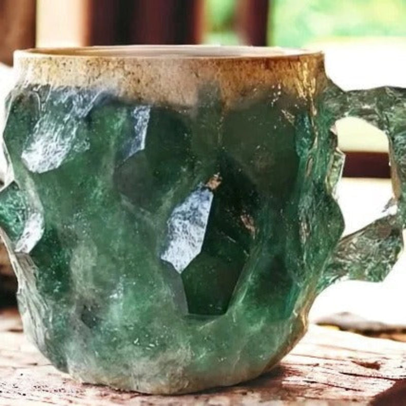Coffee Mug Resin Imitation Crystal Design Ergonomic Handle Dishwasher Safe Drinkware