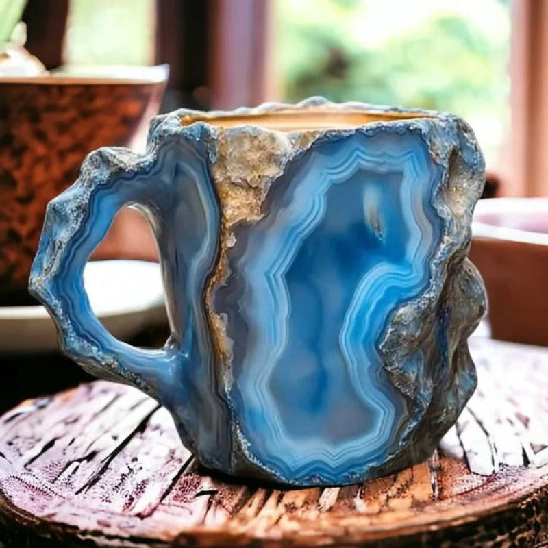 Coffee Mug Resin Imitation Crystal Design Ergonomic Handle Dishwasher Safe Drinkware