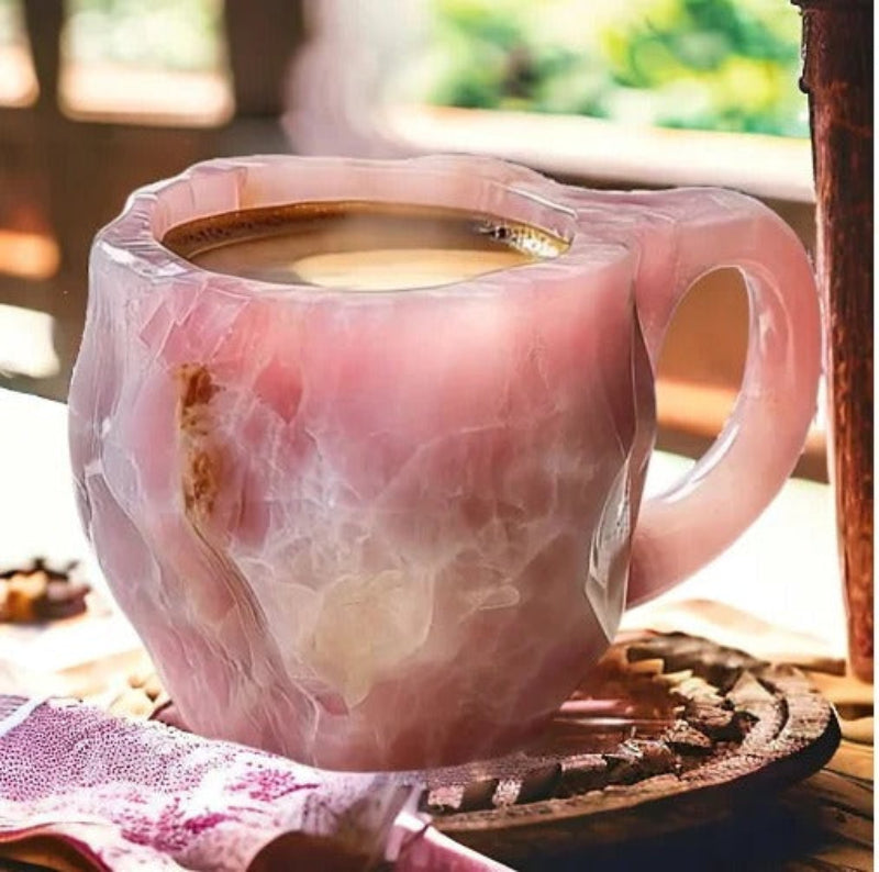 Coffee Mug Resin Imitation Crystal Design Ergonomic Handle Dishwasher Safe Drinkware