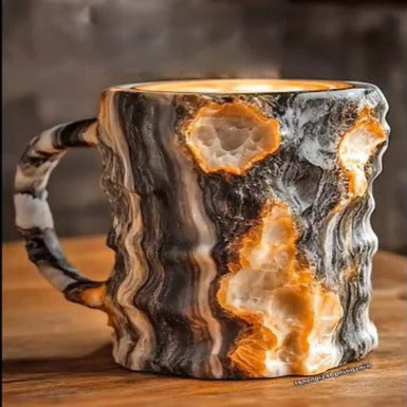 Coffee Mug Resin Imitation Crystal Design Ergonomic Handle Dishwasher Safe Drinkware