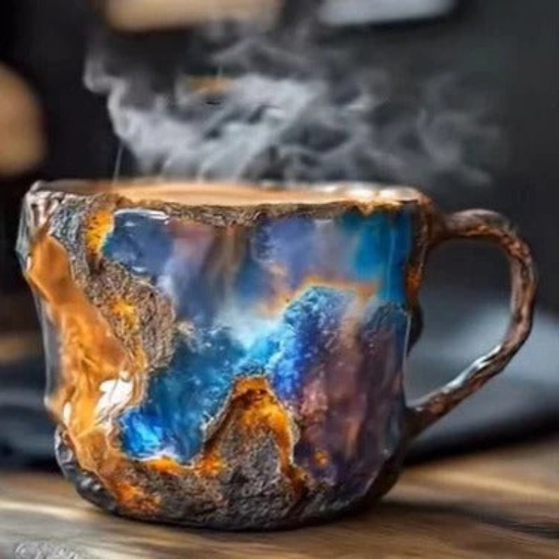 Coffee Mug Resin Imitation Crystal Design Ergonomic Handle Dishwasher Safe Drinkware