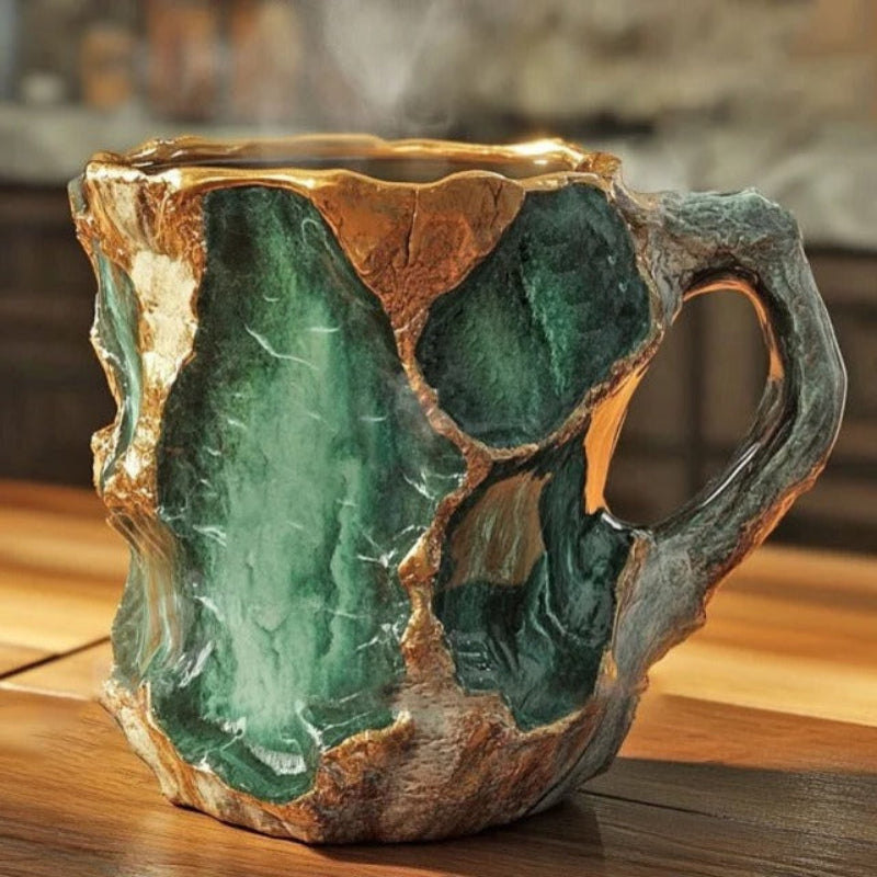 Coffee Mug Resin Imitation Crystal Design Ergonomic Handle Dishwasher Safe Drinkware