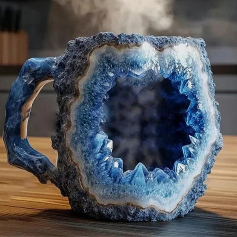 Coffee Mug Resin Imitation Crystal Design Ergonomic Handle Dishwasher Safe Drinkware