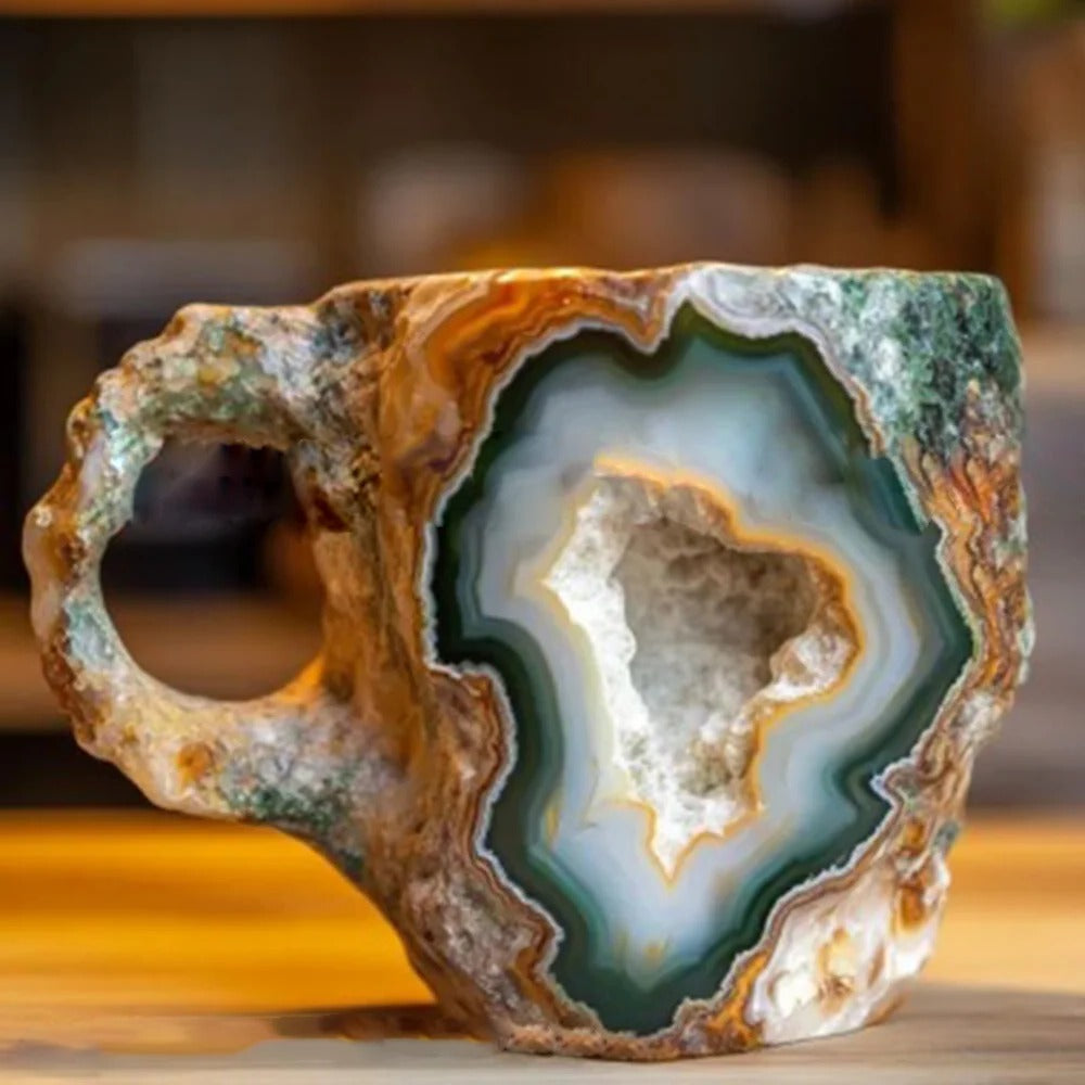 Coffee Mug Resin Imitation Crystal Design Ergonomic Handle Dishwasher Safe Drinkware