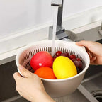 Colander Bowl Set Plastic 6 Piece Double Layer Nesting, Kitchen Prep Solution