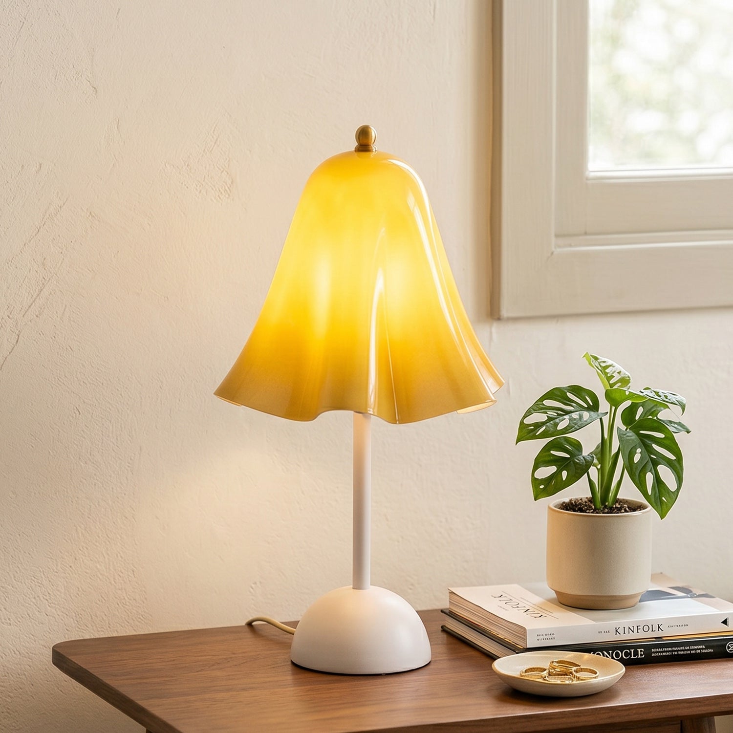 Colette Amber Glass Table Lamp