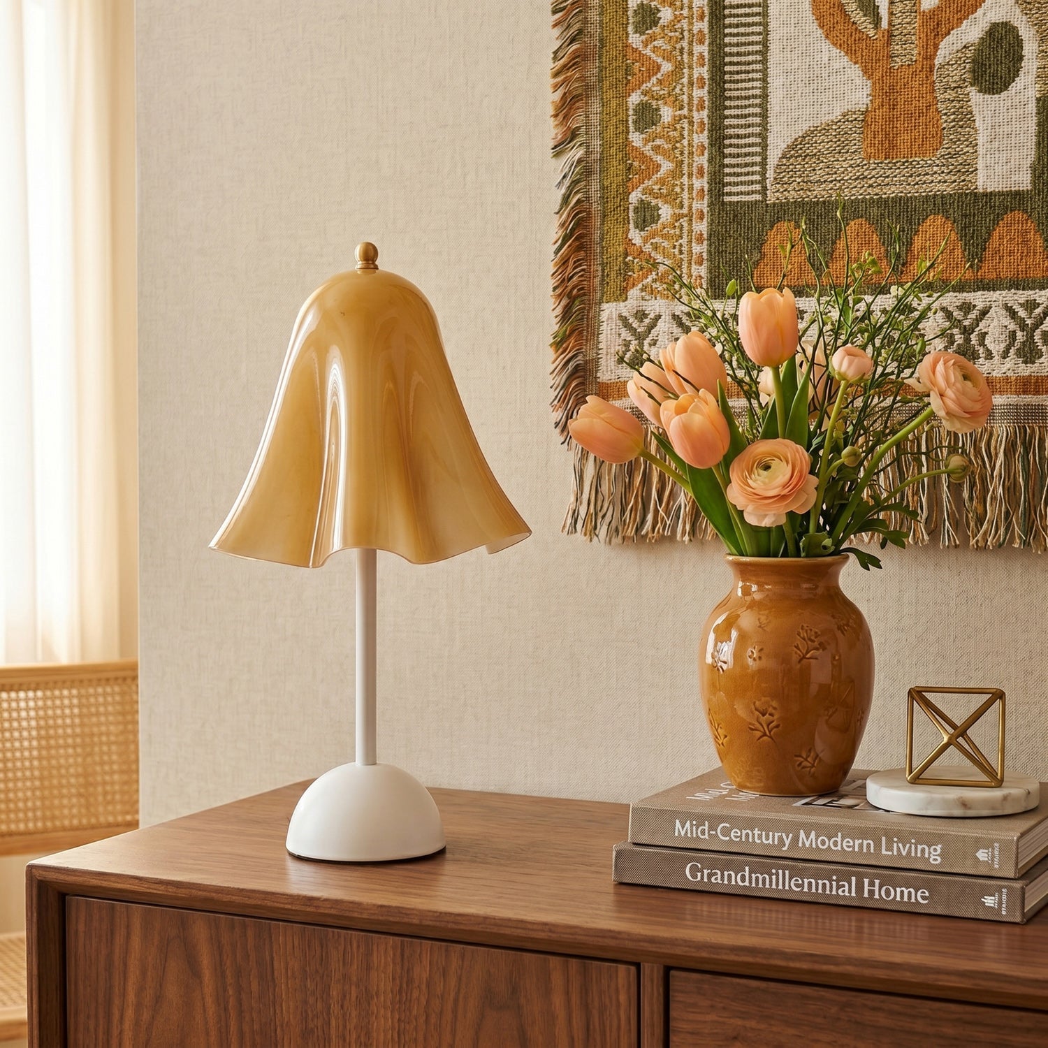 Colette Amber Glass Table Lamp