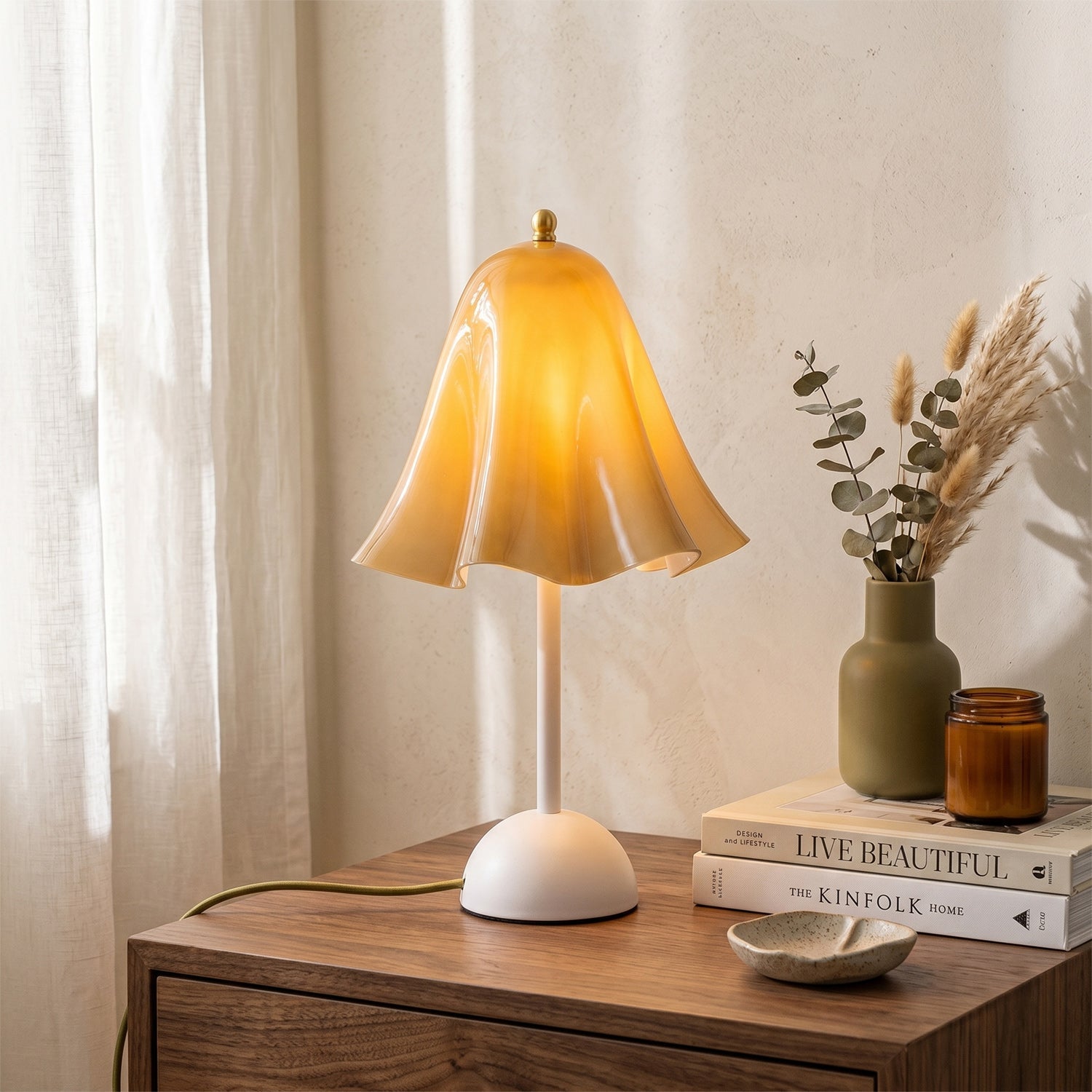 Colette Amber Glass Table Lamp
