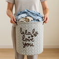 Laundry Basket Foldable Round Storage Bin with Handles