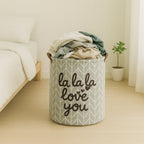 Laundry Basket Foldable Round Storage Bin with Handles