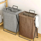Collapsible Laundry Basket, Metal Frame, 60L Capacity, Non-Woven Fabric