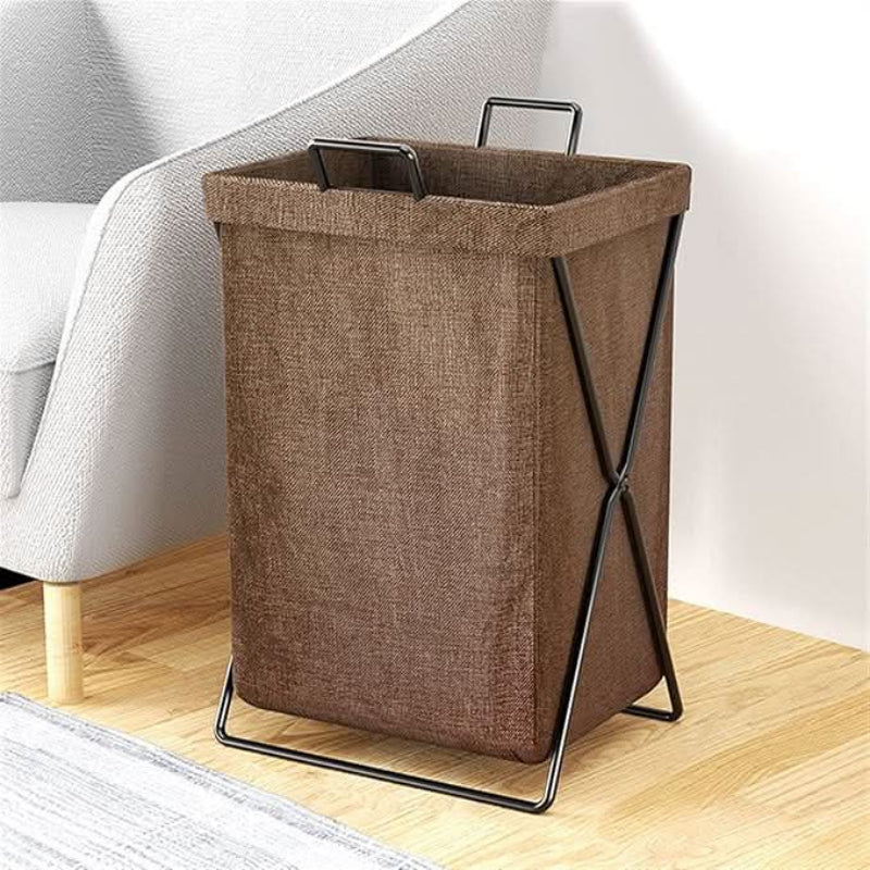 Collapsible Laundry Basket, Metal Frame, 60L Capacity, Non-Woven Fabric
