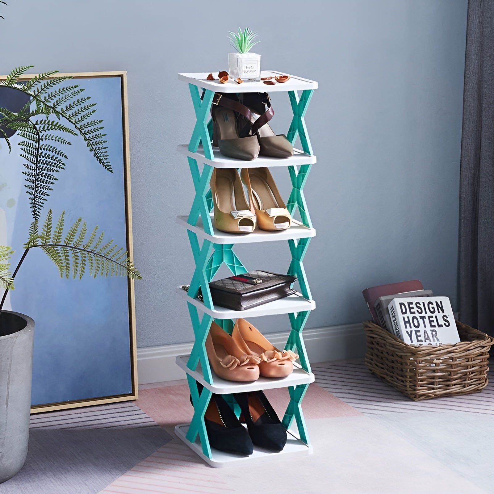Shoe Rack Collapsible Multi Layer Plastic Storage Organizer