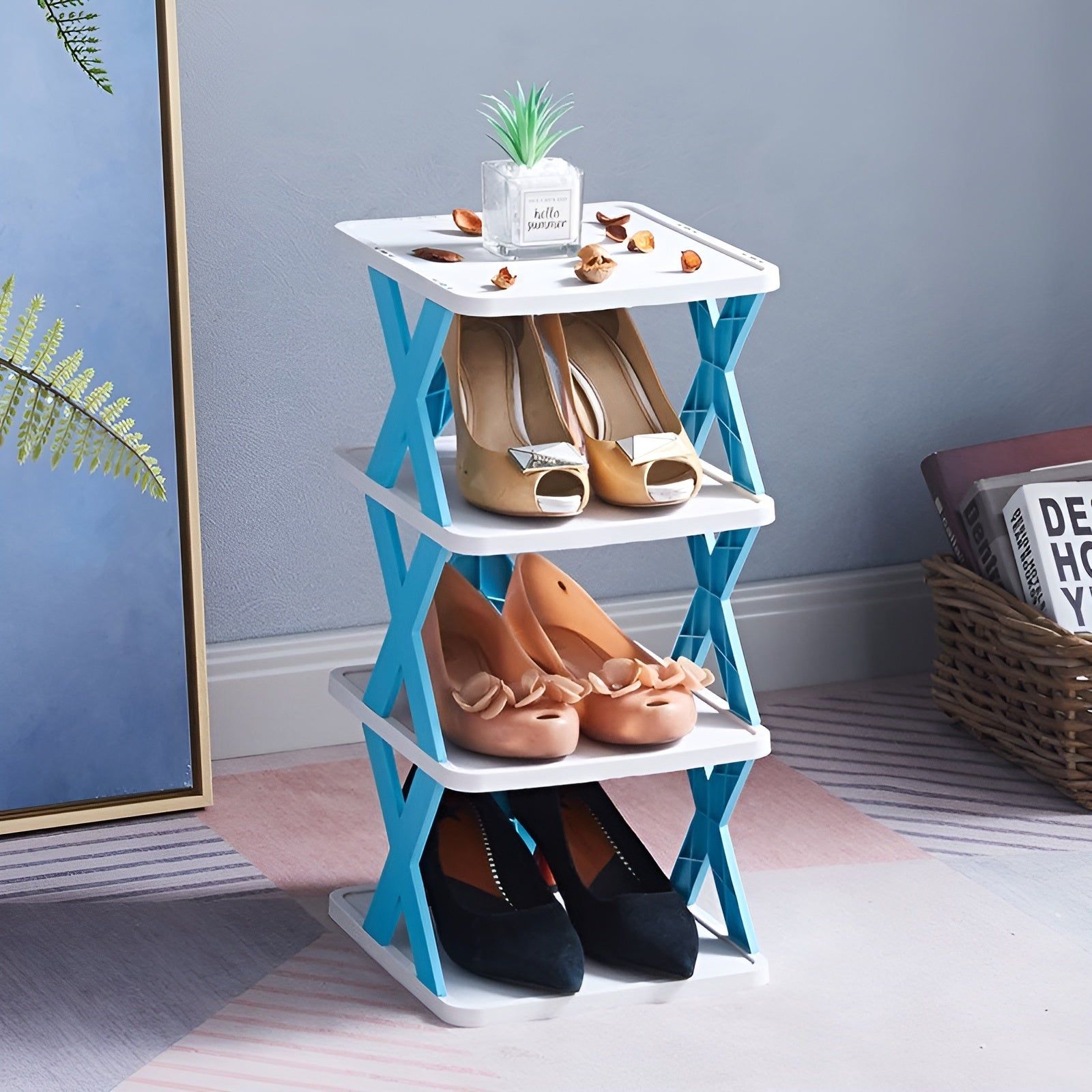 Shoe Rack Collapsible Multi Layer Plastic Storage Organizer