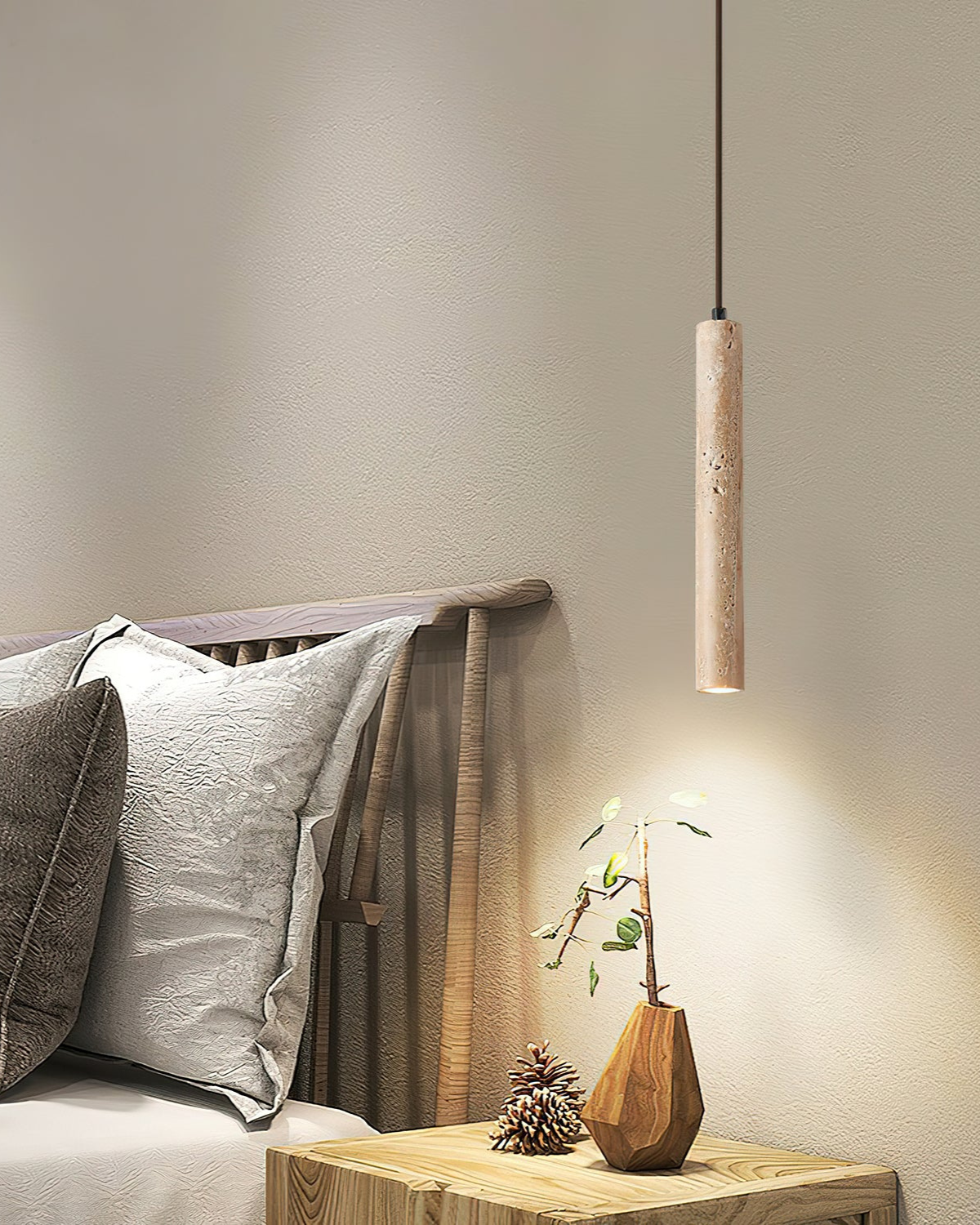 ColonnaLicht: Modern Pendant Light – Exclusive Stone Light with Architectural Form, Stylish for Lounge & Hallway