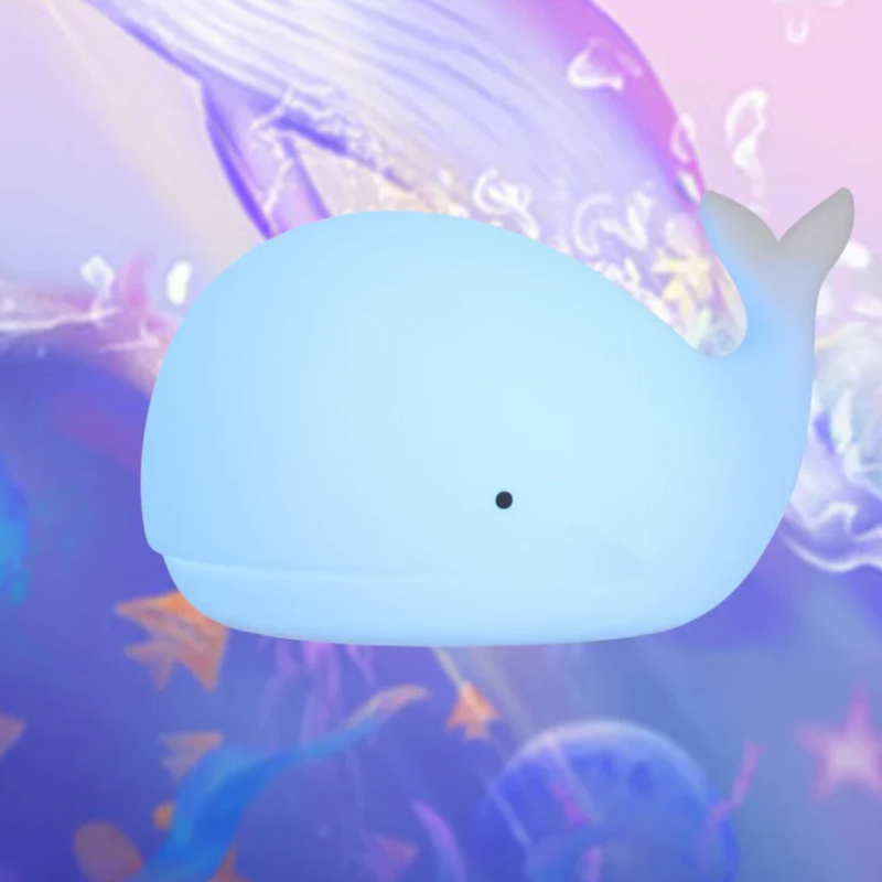 Table Lamp Silicone Whale LED Color Changing Rechargeable Touch Control