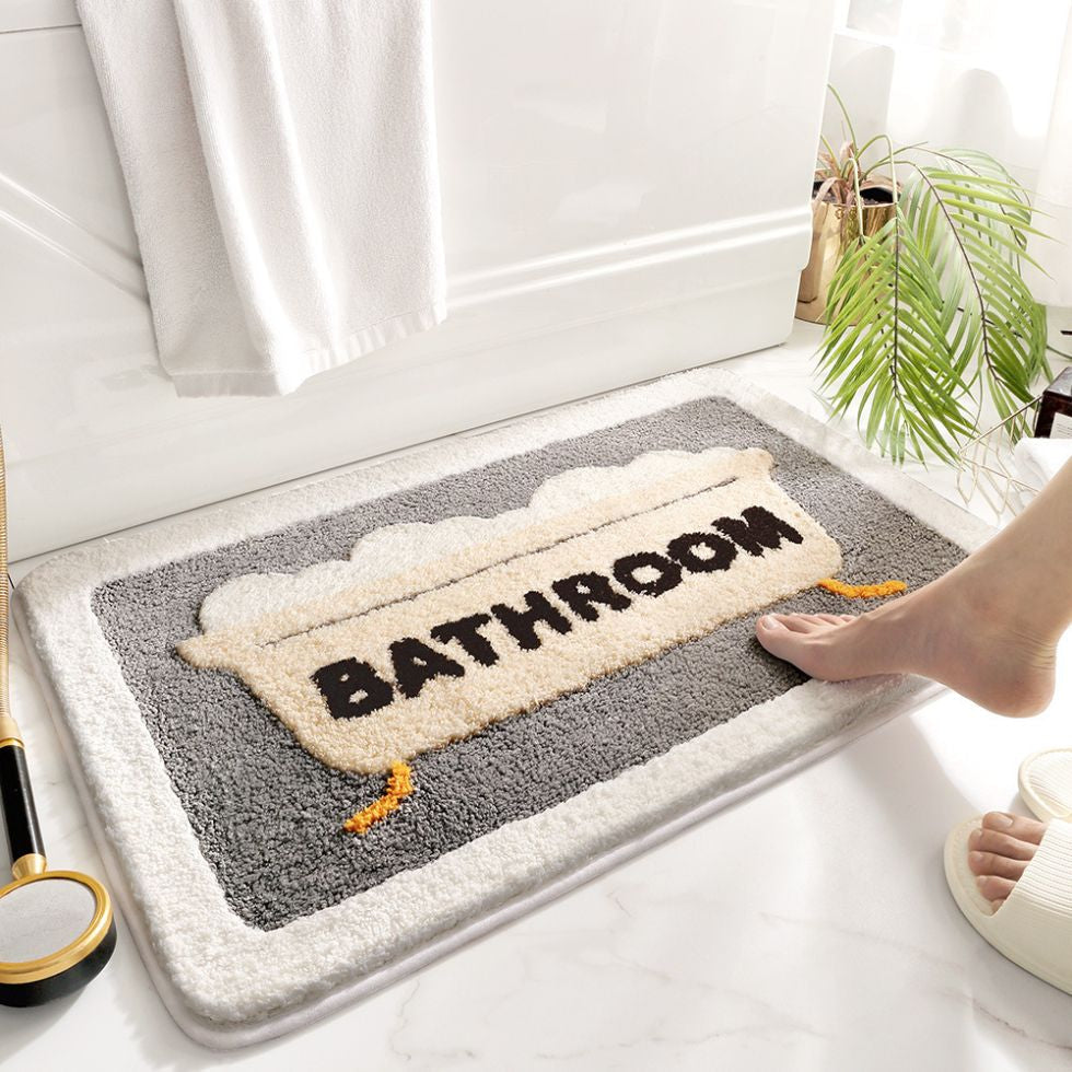 Colorful Absorbent Bath Mat with Anti-Slip Base – Plush Quick-Dry Bathroom Mat for Comfort and Safety