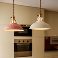 Colorful Metal Dome Pendant Light with Integrated LED – Industrial Kitchen Pendant Lighting for Dining and Island Spaces