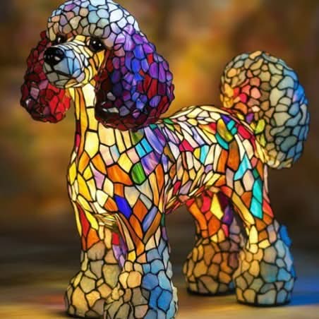 CompanionLight: Artistic LED Table Lamp with Popular Dog Breeds & USB Connection – for Shelf & Nightstand
