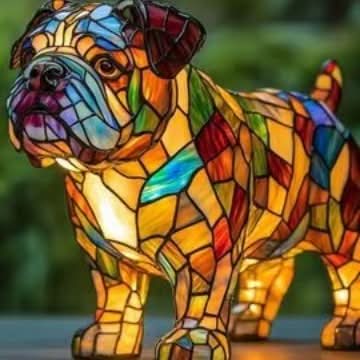 CompanionLight: Artistic LED Table Lamp with Popular Dog Breeds & USB Connection – for Shelf & Nightstand