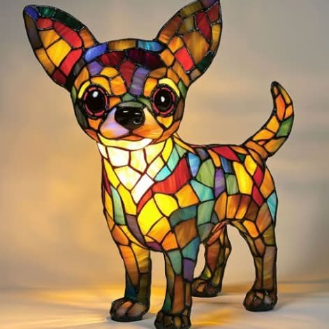 CompanionLight: Artistic LED Table Lamp with Popular Dog Breeds & USB Connection – for Shelf & Nightstand