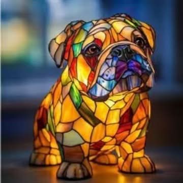 CompanionLight: Artistic LED Table Lamp with Popular Dog Breeds & USB Connection – for Shelf & Nightstand