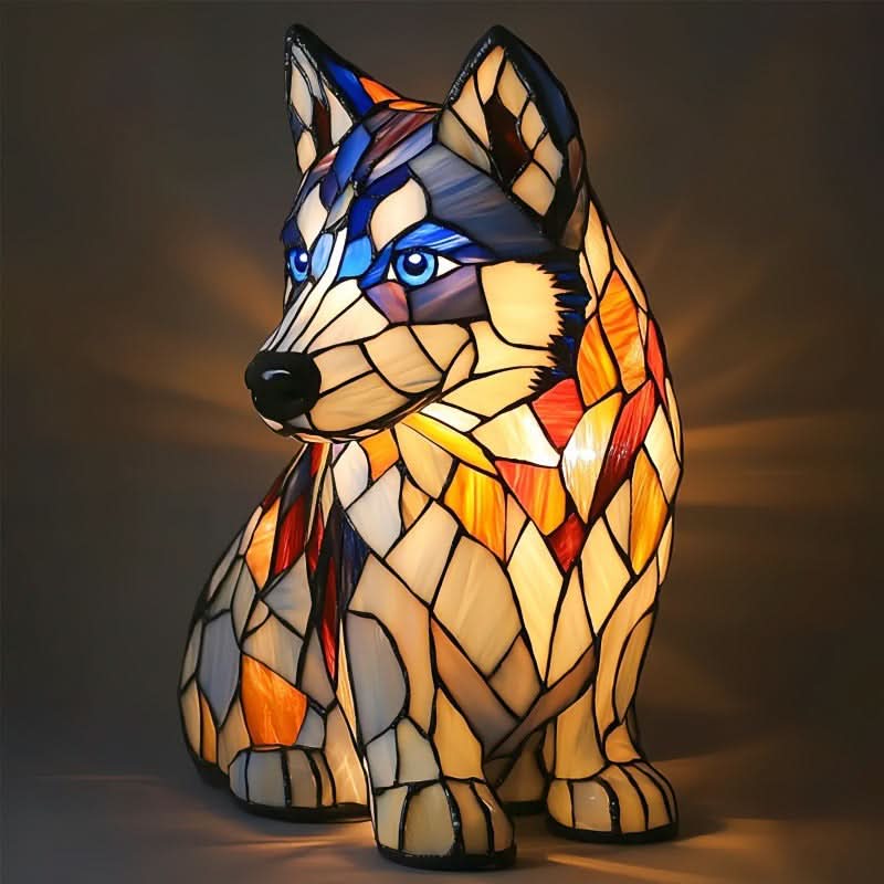 CompanionLight: Artistic LED Table Lamp with Popular Dog Breeds & USB Connection – for Shelf & Nightstand