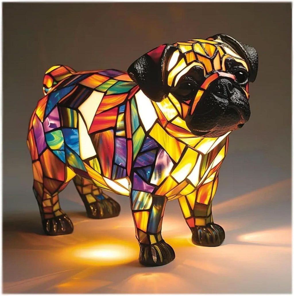 CompanionLight: Artistic LED Table Lamp with Popular Dog Breeds & USB Connection – for Shelf & Nightstand