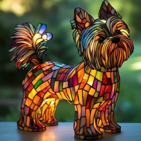 CompanionLight: Artistic LED Table Lamp with Popular Dog Breeds & USB Connection – for Shelf & Nightstand